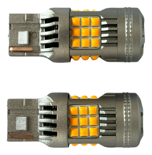 2 Focos Led Direccional Super Canbus 7440 Plateado Ambar