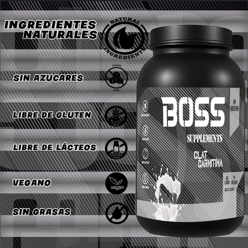 Cla + Carnitina 1kg Boss 100 Servs Pre Entreno Variossabores Natural