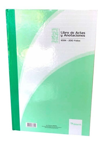 Libro Auxiliar Acta 100 Hojas  200 Folios