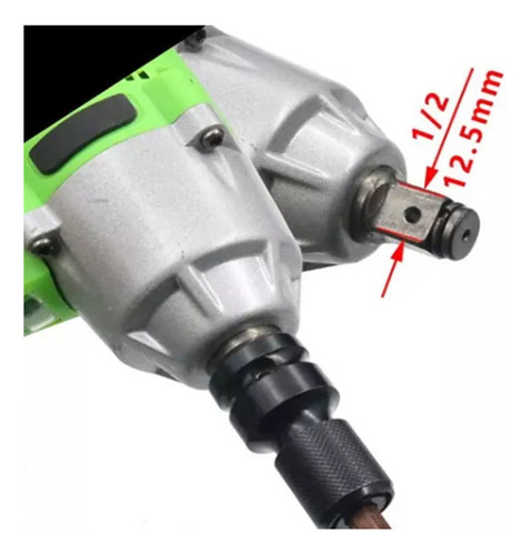 Adaptador de destornillador de impacto hexagonal 1/2 P/ 1/4