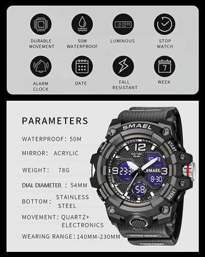 - Relojes Digitales Tácticos Militar Led Relojes Analógicos