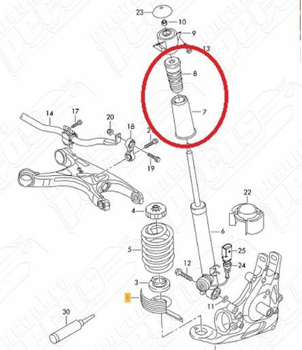 Kit Batedor Traseiro Audi A4 1.8 Attraction 14-18 Original 