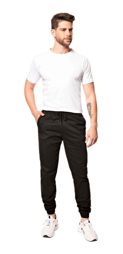 Imagem 2 de 4 de Calças Jeans Sarja Camuflada Masculina Jogger Elast Original