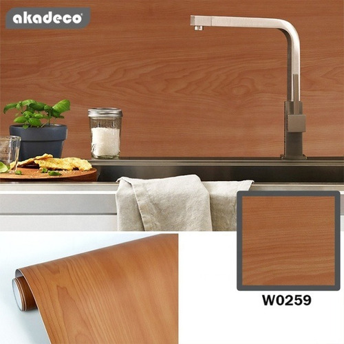 Tapiz Vinil Adherible 45cms X 2mts Madera Avellana + Envío