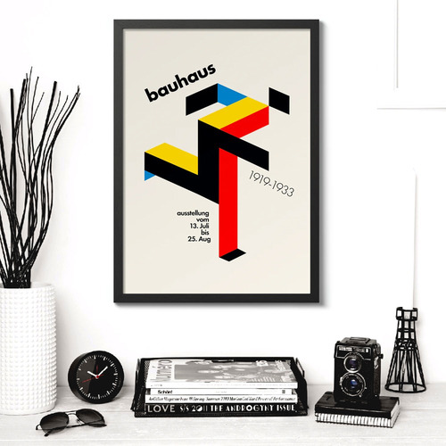 Cuadro Bauhaus Exposición Arte Exhibition Art Poster Afiche Bauhaus 21 Marco Negro