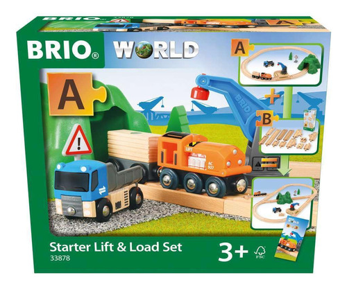 Brio Starter Lift&load Set Tren De Juguete De Madera, Multi.