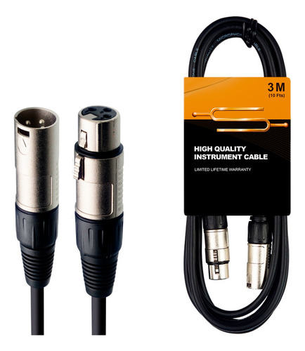 Imagen 1 de 5 de Cable Xlr (cannon) Profesional - 3 Metros Microfono Simisol