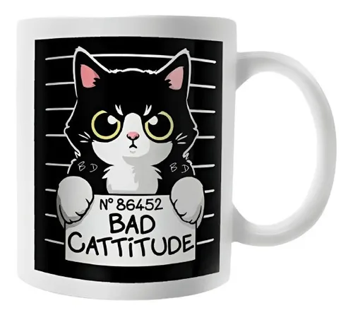 comprar Mug Pocillo Taza Café Té Gato Bad Cattitude Regalo Colección
