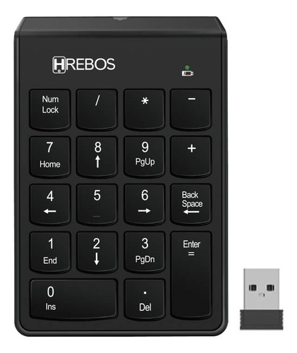 Teclado Numérico Sem Fio Para Notebook Wireless Usb Cor De Teclado Preto