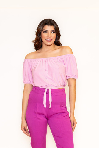 Blusa Ciganinha Feminina Jessie Com Botões Frontal E Lacinho