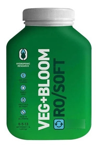 Veg+bloom Ro/soft 453g Nutricion Base Hidroponia O Sustrato 