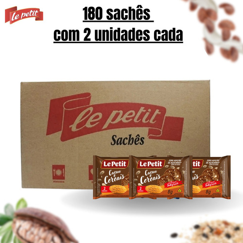Biscoito/bolacha Sem Açucar Sabor Cacau E Aveia- 180 Sachês