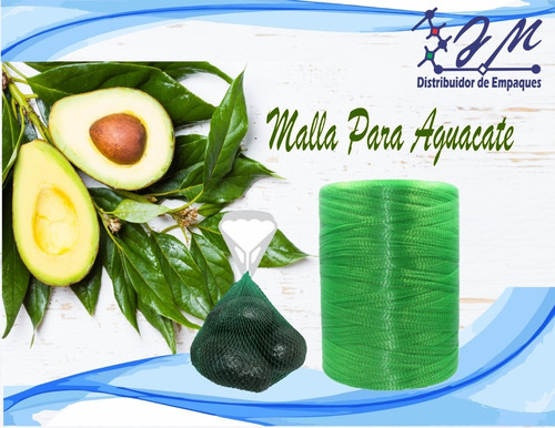 Red Sellada Para Aguacate, Verde 35 X 30 Con Broche Campana Verde