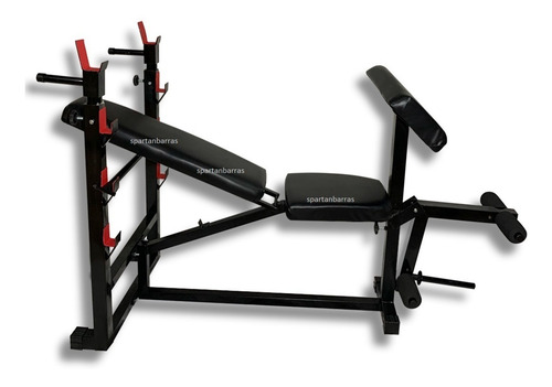 Imagen 1 de 3 de Banca Multifuncional Gym Con Rack Y Predicador
