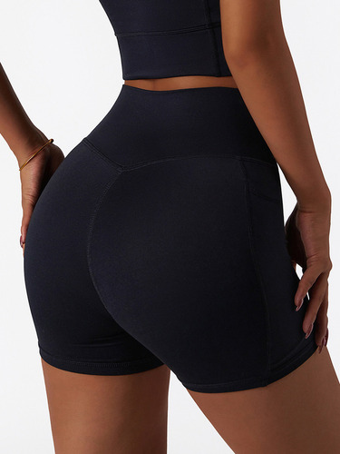 Shorts Deportivos Mujer Licra Corte Alto Yoga Diseño Limpio
