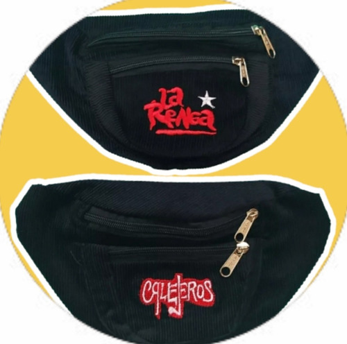X2 Riñonera Riñoneras La Renga Callejeros Corderoy 2 Cierres
