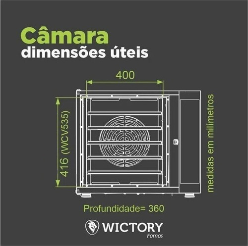 Imagem 4 de 5 de Forno Convector Elétrico C/vapor 5 Esteiras Wcv-535d Wictory
