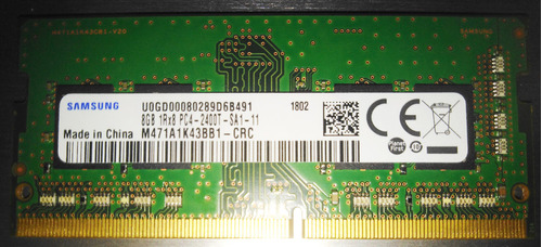 Memoria Ram Ddr4 8gb 2400 Mhz Samsung M471a1k43bb1-crc