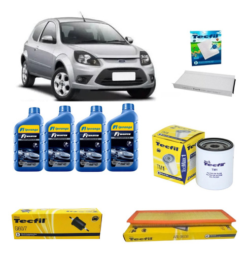 Kit Troca Oleo 15w40 Ford Ka Fiesta 1.0 E 1.6 2008 Até 2013