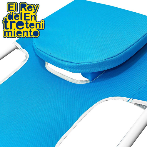 Imagen 9 de 10 de Pack 3 Silla Playa Reposera Aluminio 5 Posiciones - El Rey