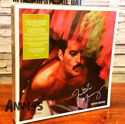 Freddie Mercury Never Boring Box 3 Cd + Dvd + Blu-ray Nuevo