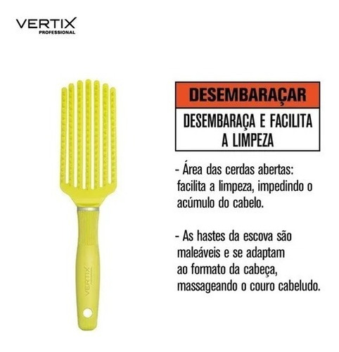 Escova De Cabelo Vertix Easy Clean Média Belliz