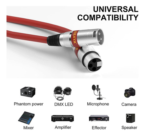 Cable Xlr Ebxya De 10 Pies Y 4 Paquetes De Colores: Xlr Mach