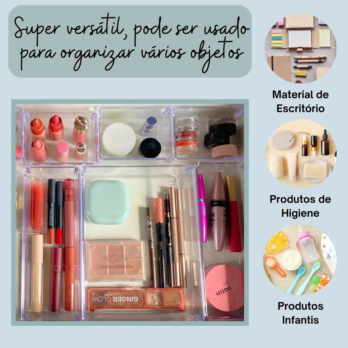 Plastutti Kit 7 Organizador Acrílico Gaveta Modular Multiuso — miniatura 8