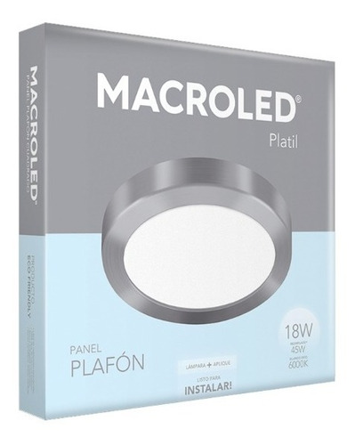 Plafon Led Circular 18w Marco Platil 22cm Macroled Frio Cal