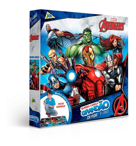 Quebra Cabeça Grandão 120 Pcs Os Vingadores Marvel Toyster