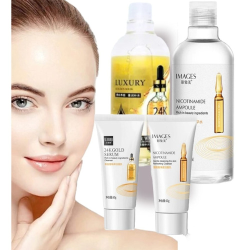 Imagen 1 de 6 de Tónico Facial Goldzan 24k/nicotinamida Con Jabones Faciales