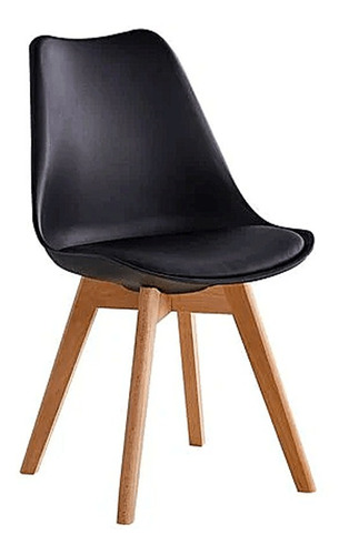 Silla Eames Acolchada  Dsw Negra / Comedor Escritorio