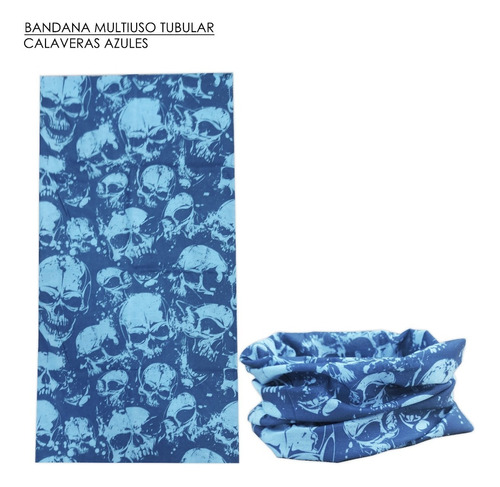 Bandana Multiuso Tubular Sin Costura / Calaveras Azules