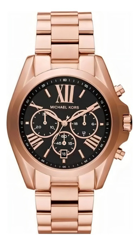 Relógio Michael Kors Bradshaw Mk5854 Rose Feminino Original Fundo Preto
