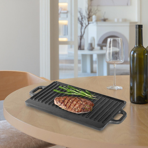 Sartén Reversible Para Parrilla, Carne, Carne, 46cmx23cm