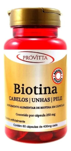 Vitmina Biotina Cabello, Piel Y Uñas 60 Capsulas.