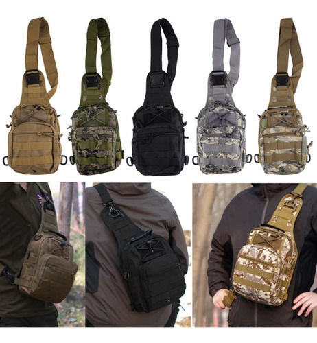 Bolsa Tática Militar Transversal Peito E Ombro Impermeável Cor Digital