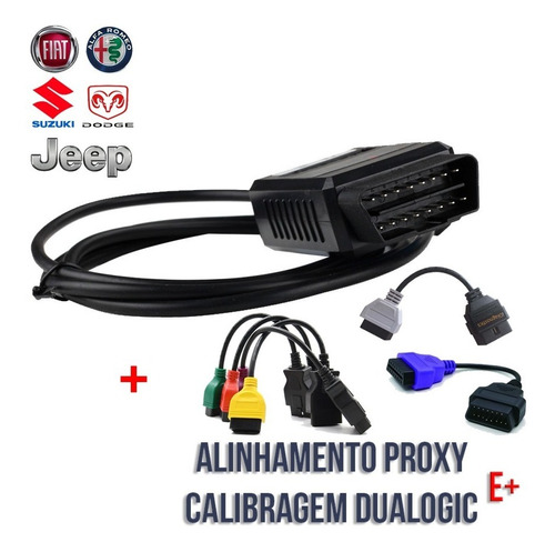 Kit Scanner Fiat Alinhamento Proxi Dualogic Af Adaptadores