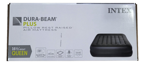 Colchón Inflable Queen Con Bomba Eléctrica Negro Intex Negro