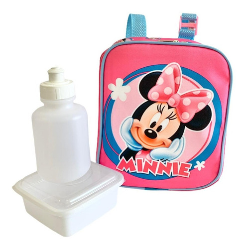 Imagem 6 de 10 de Kit Mochila Infantil Minnie Mouse Lisa M Rodinhas Menina F5