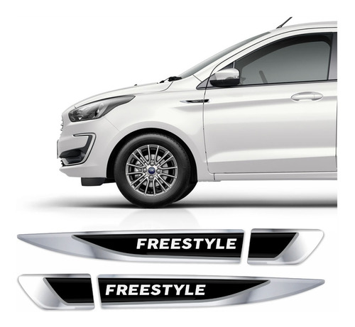Kit Adesivo Aplique Ford Ka Freestyle Emblema Resinado Res34