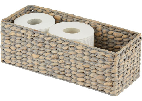 Mdesign Woven Hyacinth Baño Estrecho Portarrollos De Papel H