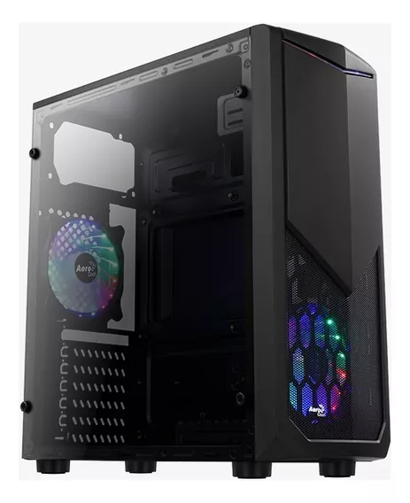 Gabinete Gamer Aerocool Tomahawk Mid Tower + 2 Coolers Luces Color Negro