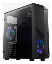 Comprar Gabinete Gamer Aerocool Tomahawk Mid Tower + 2 Coolers Luces Color Negro