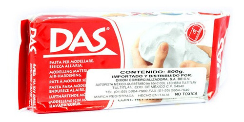 Imagen 1 de 1 de Masa, Arcilla, Pasta Modelar, Ceramica Fria Das 500g Blanco