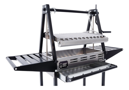 Hobby Grill Asador De Carbón Pampa I Chef Acero Inoxidable Color Plateado