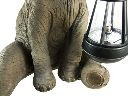 Encantadora Estatua De Elefante Africano Con Linterna, Adora