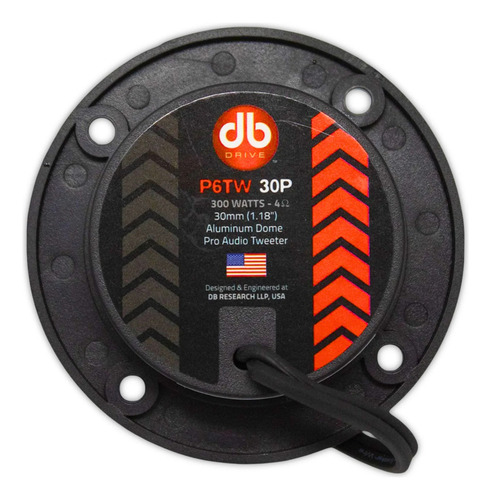 Par de Tweeters Para Automóvil DB Drive P6TW 30P PRO Audio Series 1.18 Pulgadas 300 Watts Máximo 150 Watts RMS 4 Ohms Color Negro