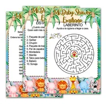 Comprar Juegos Baby Shower Jungla Selva Personalizados Imprimibles B