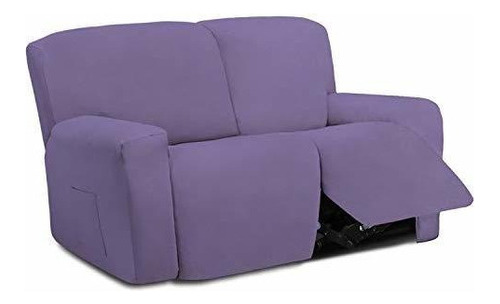 Funda Elastica Microfibra Sofa Reclinable 2 Cuerpo Morado